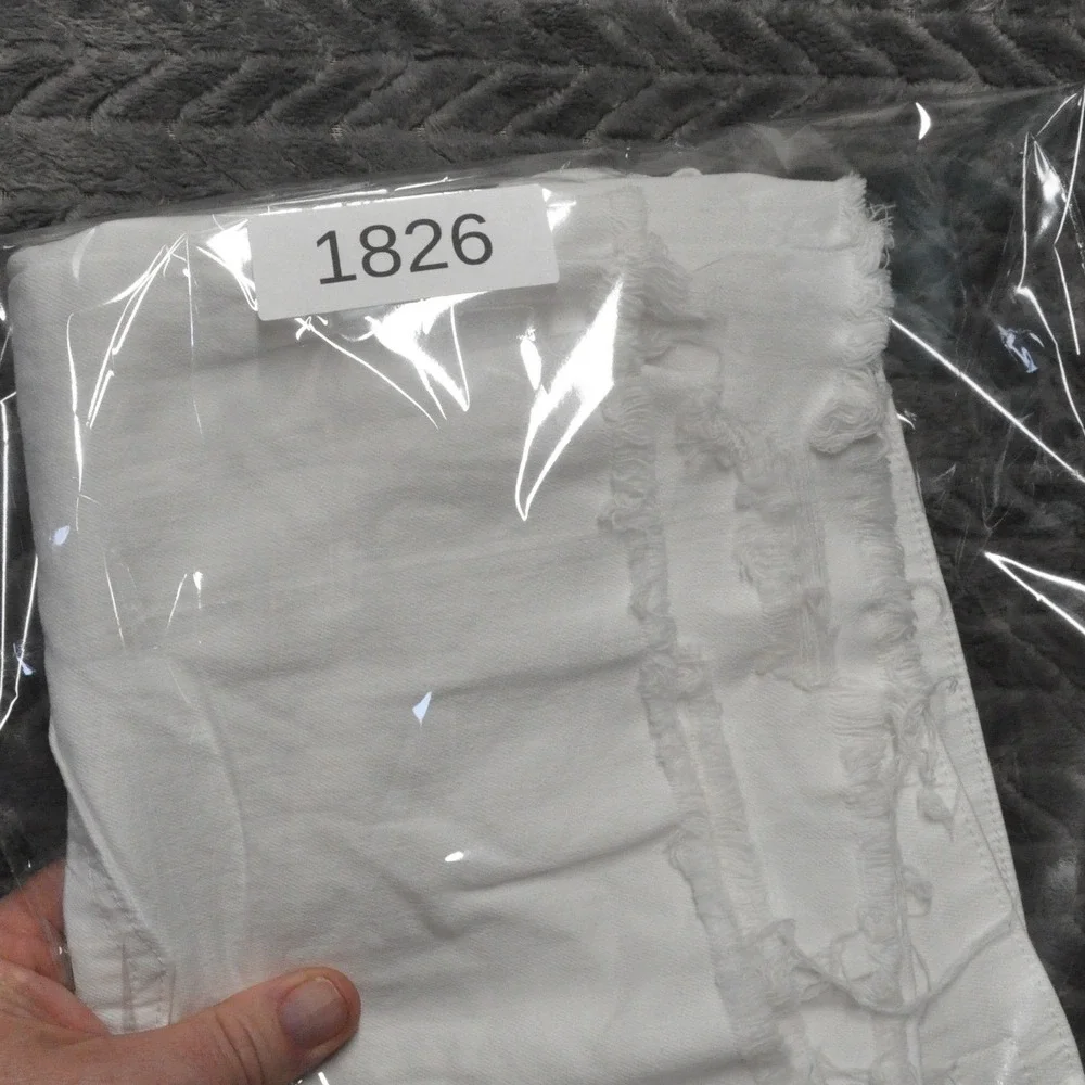 Kut‎ from the Kloth Jane Long Shorts 18 White Excellent High Rise Raw Hem (1826)